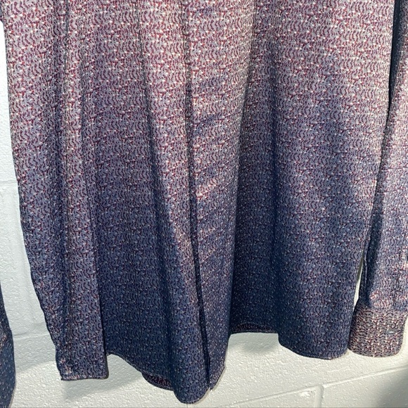 NWOT Perry Ellis Burgundy Floral Button Down Men’s Shirts size M - Picture 7 of 9